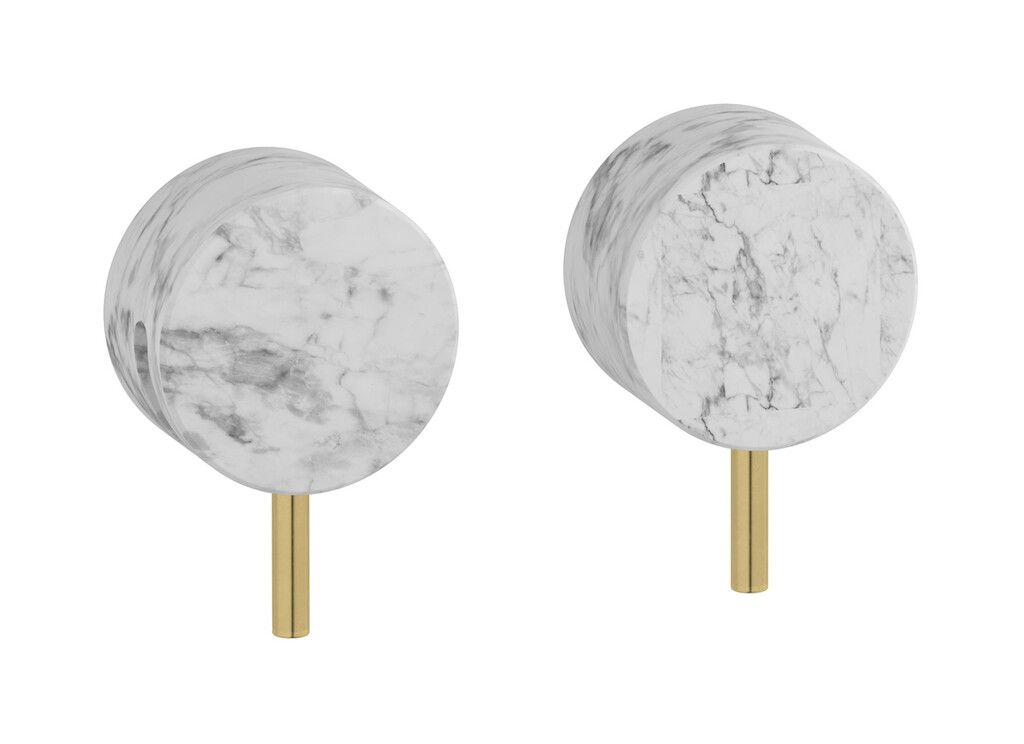 Встроенный смеситель для душа на 2 отверстия на 1 потребителя. WE ARE IB mr400on_1 Natural Brass Marmo