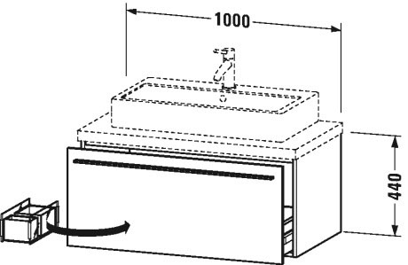 XL541409090 X-Large Тумбочка для консоли Фланелево-серый шелковисто-матовый лак Duravit - Вид №1