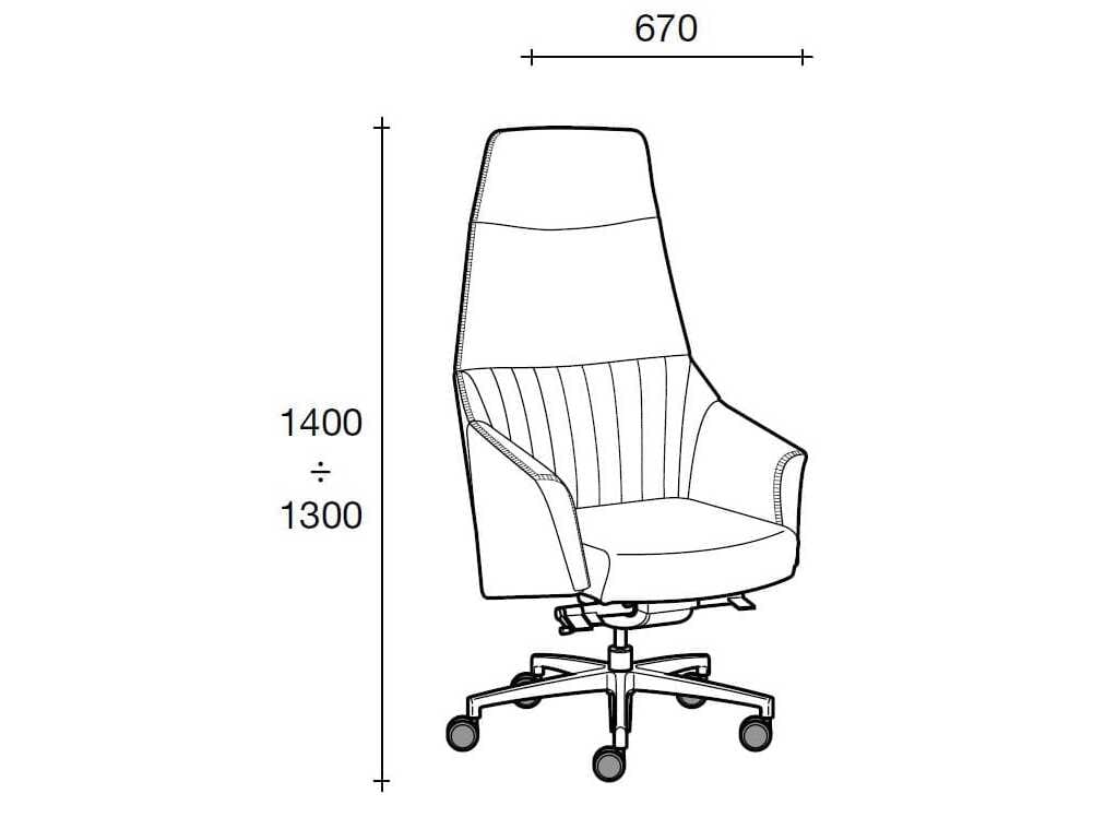 Офисное кресло руководителя с высокой спинкой Sesta шашки ARCH-00045611 - Вид №3