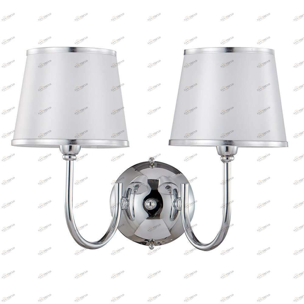 Бра металлическое с абажуром на 2 лампы серое Favor Chrome FAVOR AP2 CRYSTAL LUX FAVOR 00-3931754 Серый 