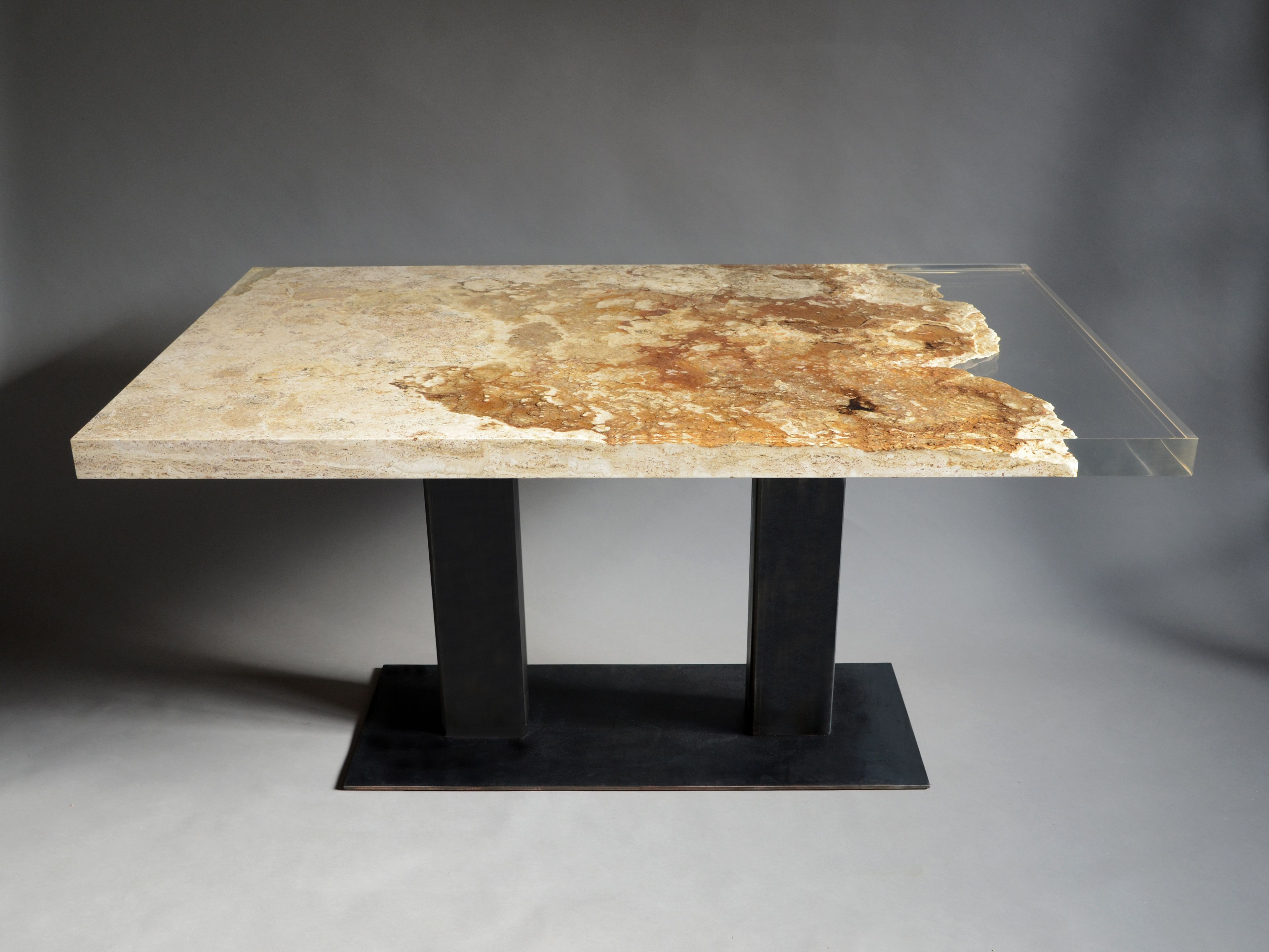 Прямоугольный обеденный стол из травертина от Rapolano alcarol Bedrock ARCH-00048666 - Вид №1