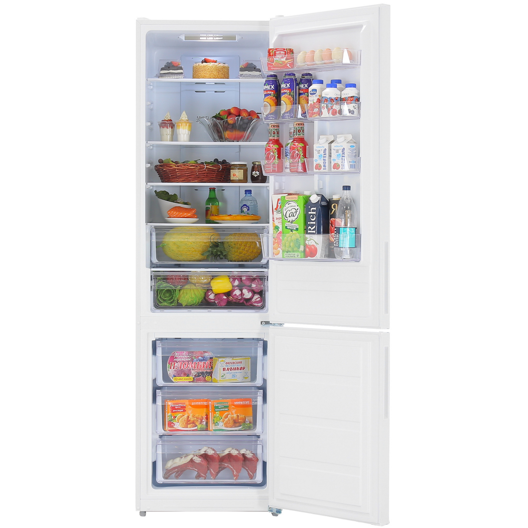 9049273 Холодильник с морозильником   DEXP B4-39AMA белый STDN-0040029 - Вид №5