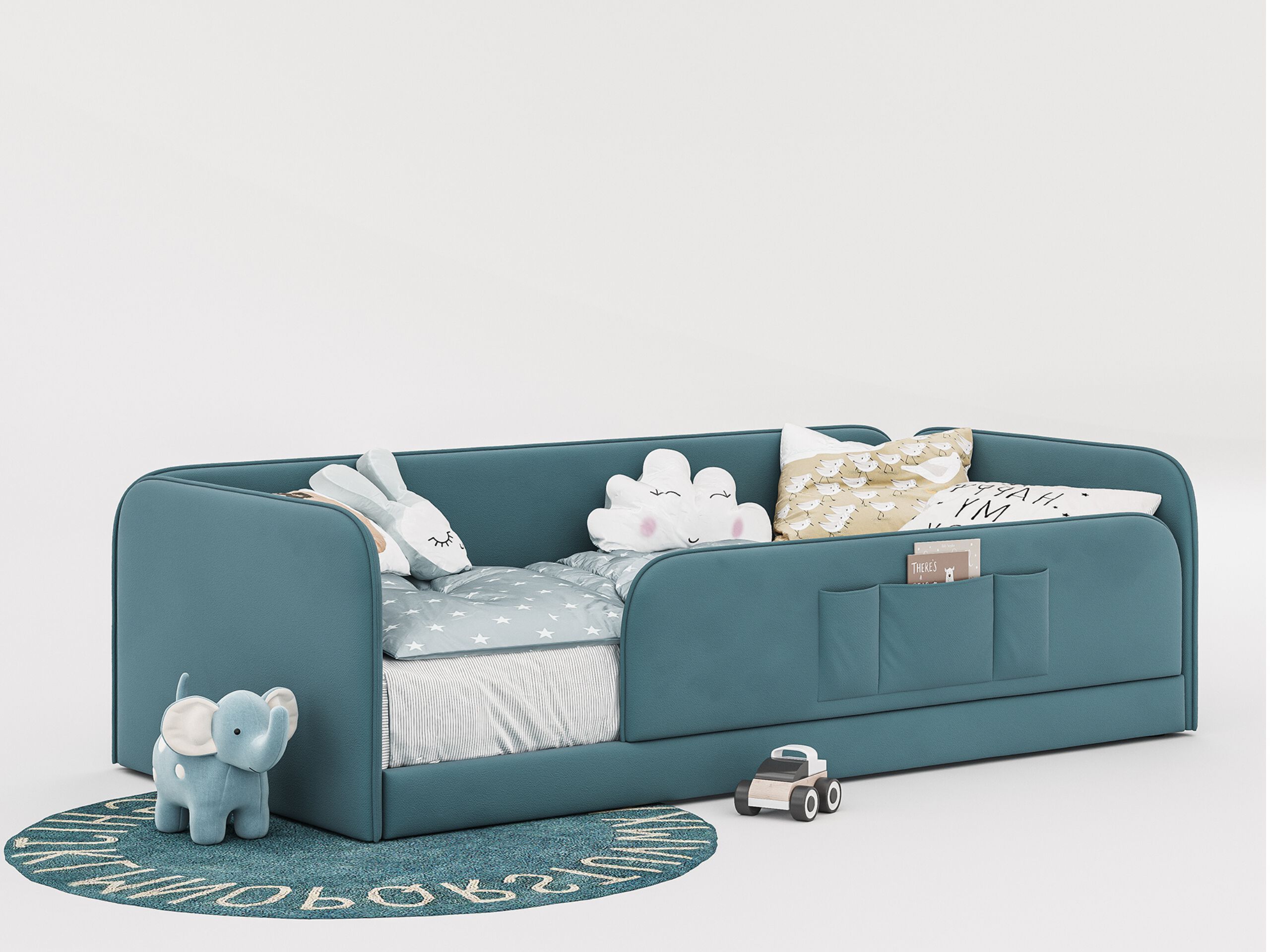 Односпальная кровать с мягким изголовьем Woodsoft RIO ARCH-00069676