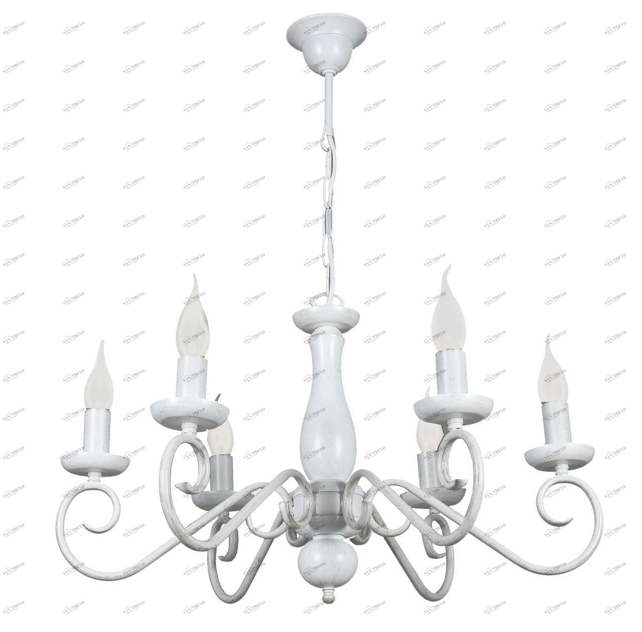 Люстра дизайнерская Blaise белая 10036-6L SUPERNW СВЕЧИ 056739 Белый 