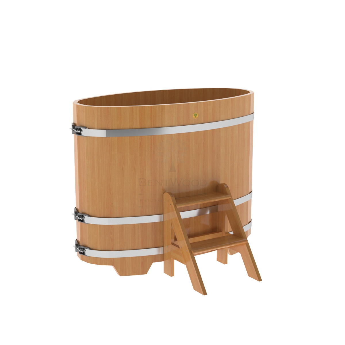 1135 Купель овальная из лиственницы 0,69х1,31х1,1 натуральная премиум Alyarus 