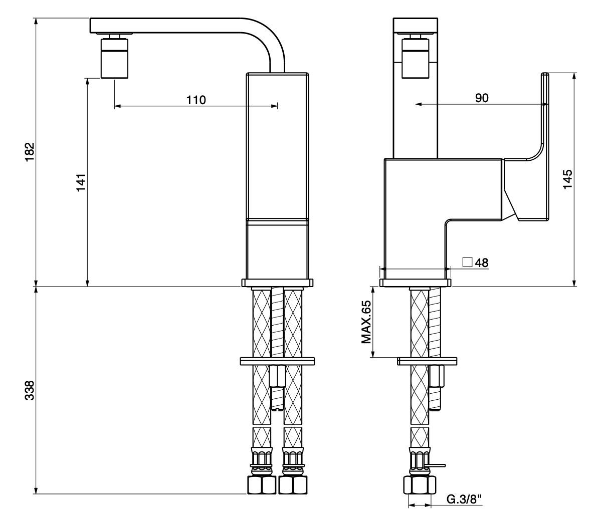 Смеситель для биде с поворотным горлышком GATTONI Kubik ARCH-00031288 - Вид №2