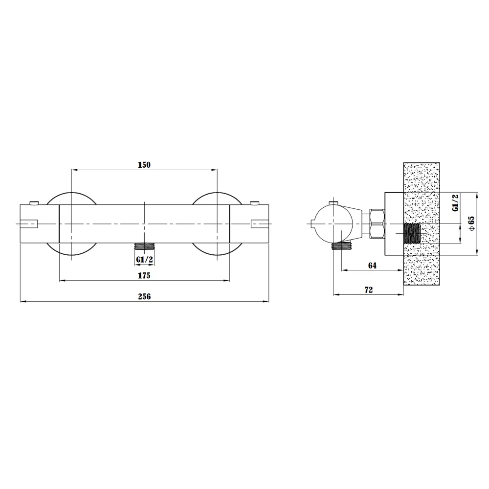 Смеситель термостатический для душа Esko T3800 цвет черный STLM-2002978 - Вид №2