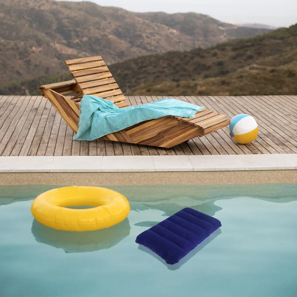 Надувная подушка флокированная ПВХ 10x31 см синяя Santreyd STLM-2188676 - Вид №1