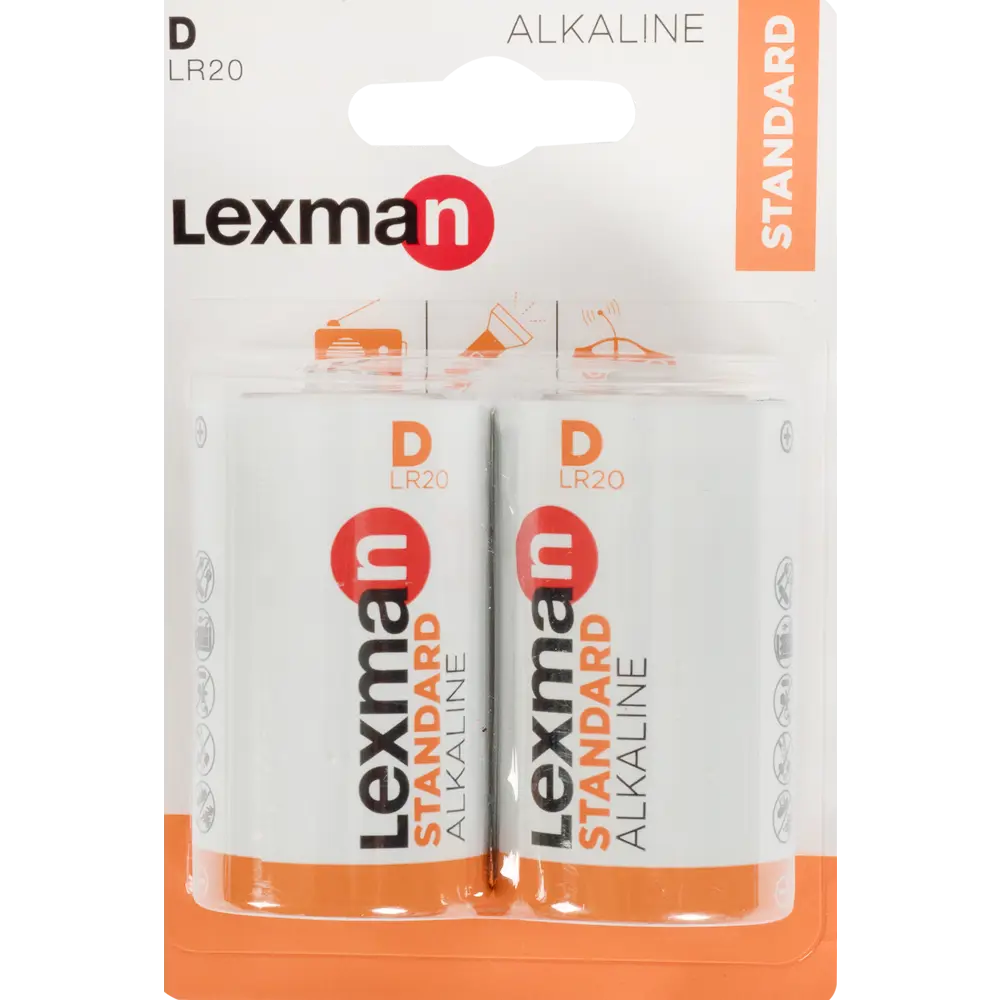 Батарейка алкалиновая D/LR20 2 шт LEXMAN STLM-2162777