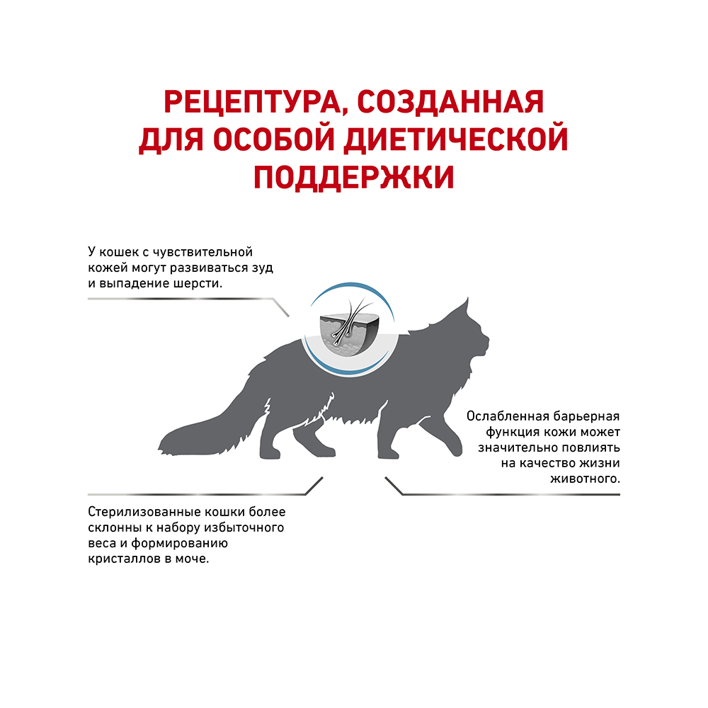 ПР0053524 Корм для кошек Vet Diet Skin & Coat с чувствительной кожей сух. 400г ROYAL CANIN  - Вид №2