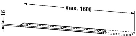 XL791200707 Подвесная полка X-Large #XL7912 600-1600 x 160 мм Бетонно-серый матовый декор Duravit - Вид №1