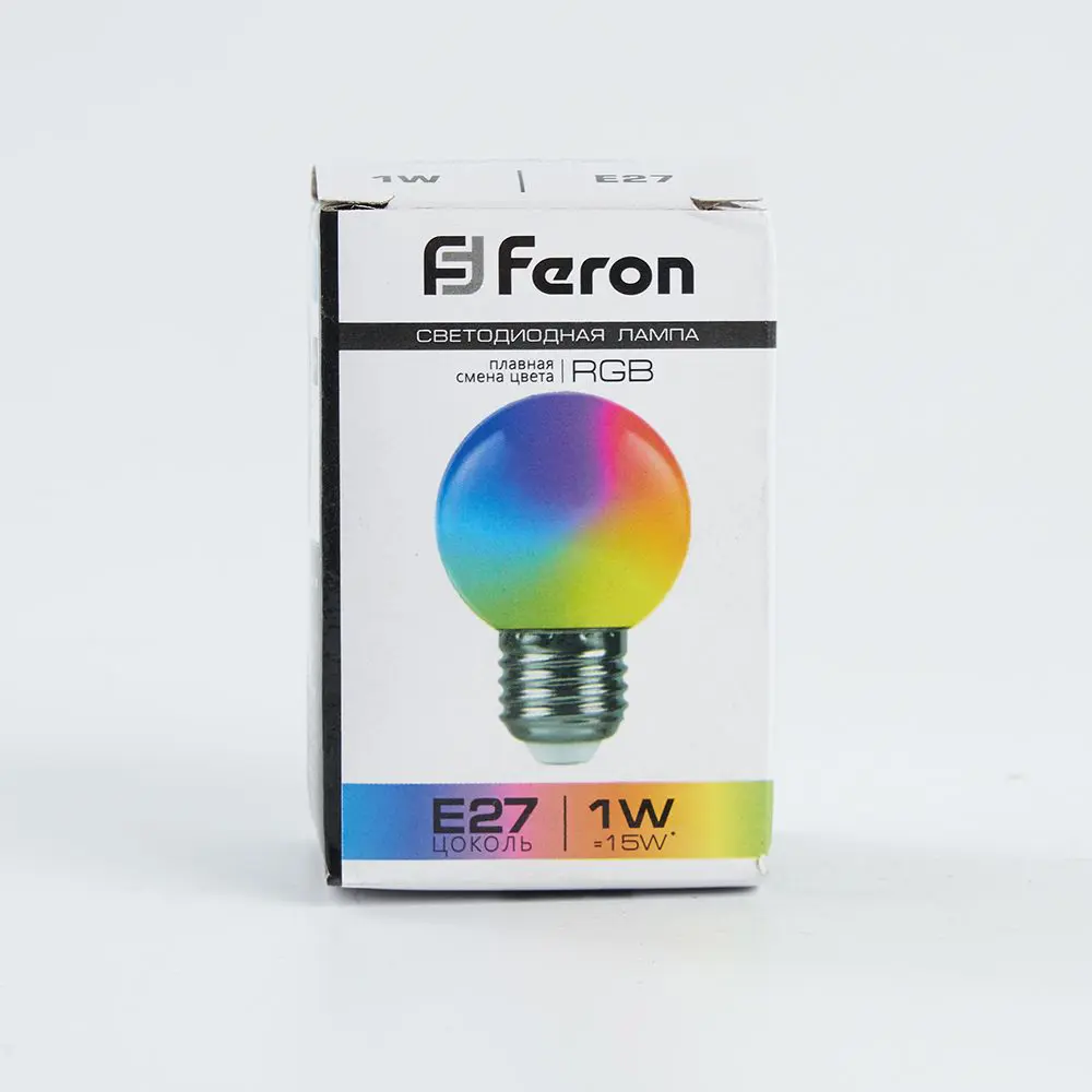 Лампа светодиодная Feron E27 LB-37 220 В 1 Вт шар регулируемый цвет света RGB матовый плафон STLM-2108895 - Вид №3