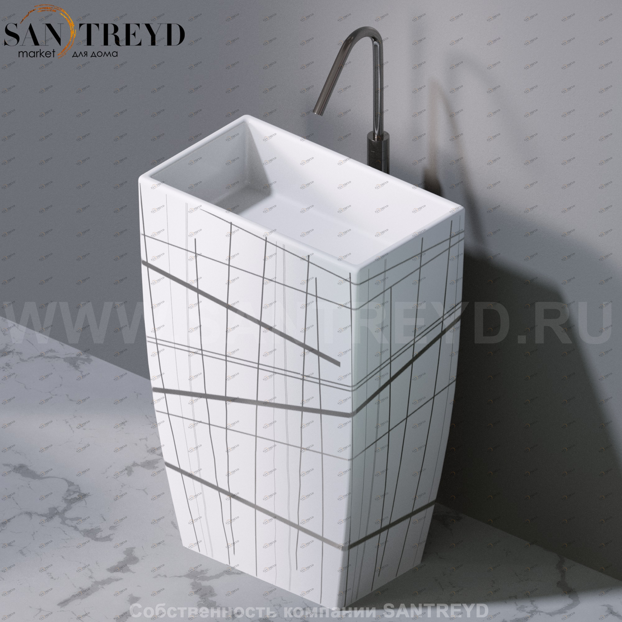 L110415P Напольная раковина стоящая прямоугольная A. e T. Italia Tower AeT ITALIA