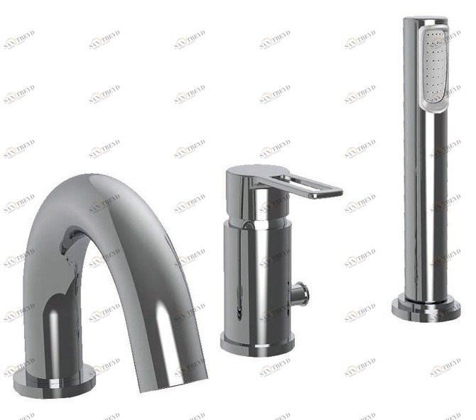 Смеситель на борт ванны с ручным выдвижным душем CEZARES FUOCO-BVD-01