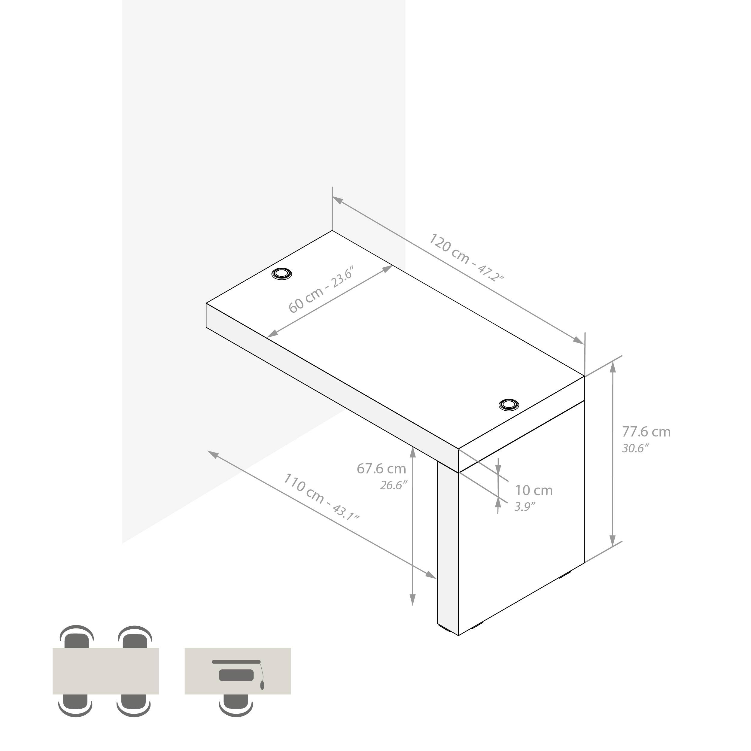 Меламинированный настенный стол с беспроводным зарядным устройством Mobili Fiver Evolution ARCH-00048164 - Вид №42