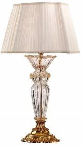 Possoni Illuminazione Настольная лампа из чистого золота со стеклом и абажуром Charlotte 4795/lg