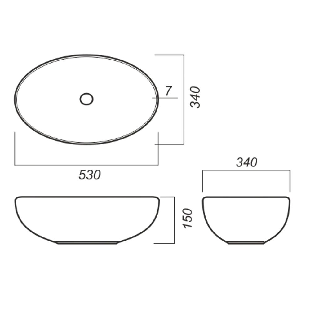 Раковина Sanita Luxe Ringo Slim накладная 53 см STLM-2166476 - Вид №5