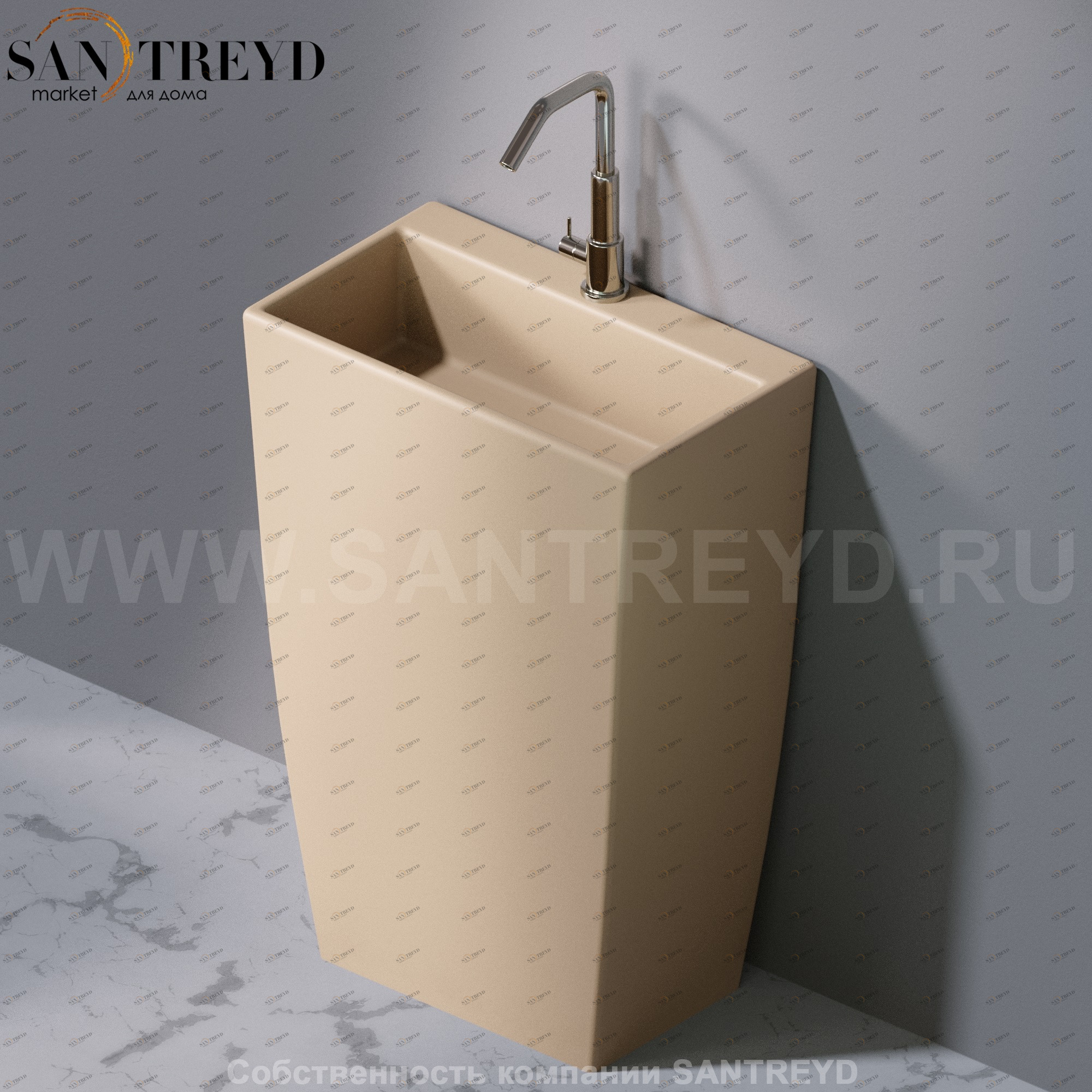 L115131 Напольная раковина стоящая прямоугольная A. e T. Italia Tower AeT ITALIA