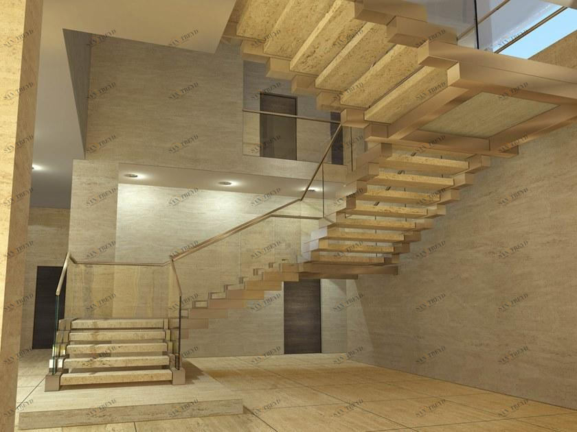 Siller Treppen Самонесущая открытая лестница из стали и мрамора sun-id-1430849