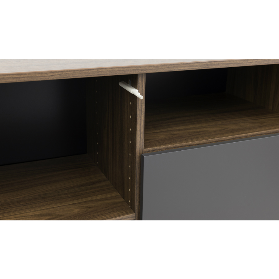 Сервант Tenzo Daxx, меламин/металл, 90х217х43 см, серо-коричневый 7176334 - Вид №10
