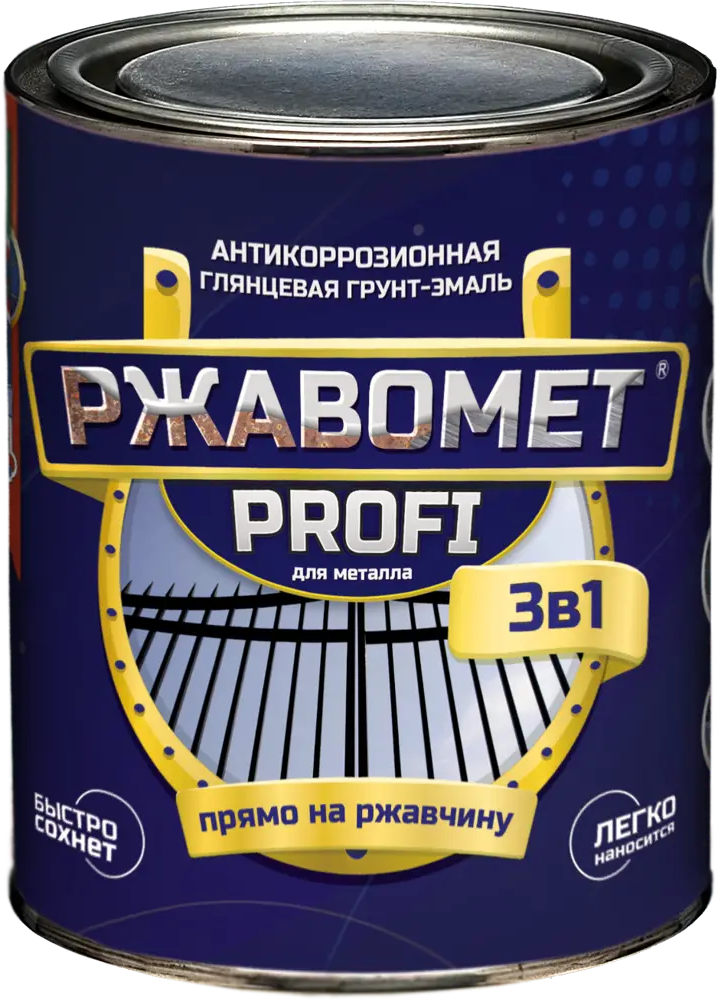 91583836 Грунт-эмаль по ржавчине 3 в 1 Красковия Ржавомет Profi цвет белый полуглянцевый 0.9 л STLM-0856060
