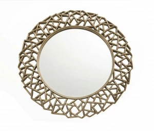 Зеркало золотое круглое большое Quin PUSHA ДИЗАЙНЕРСКИЕ 062604 Золото