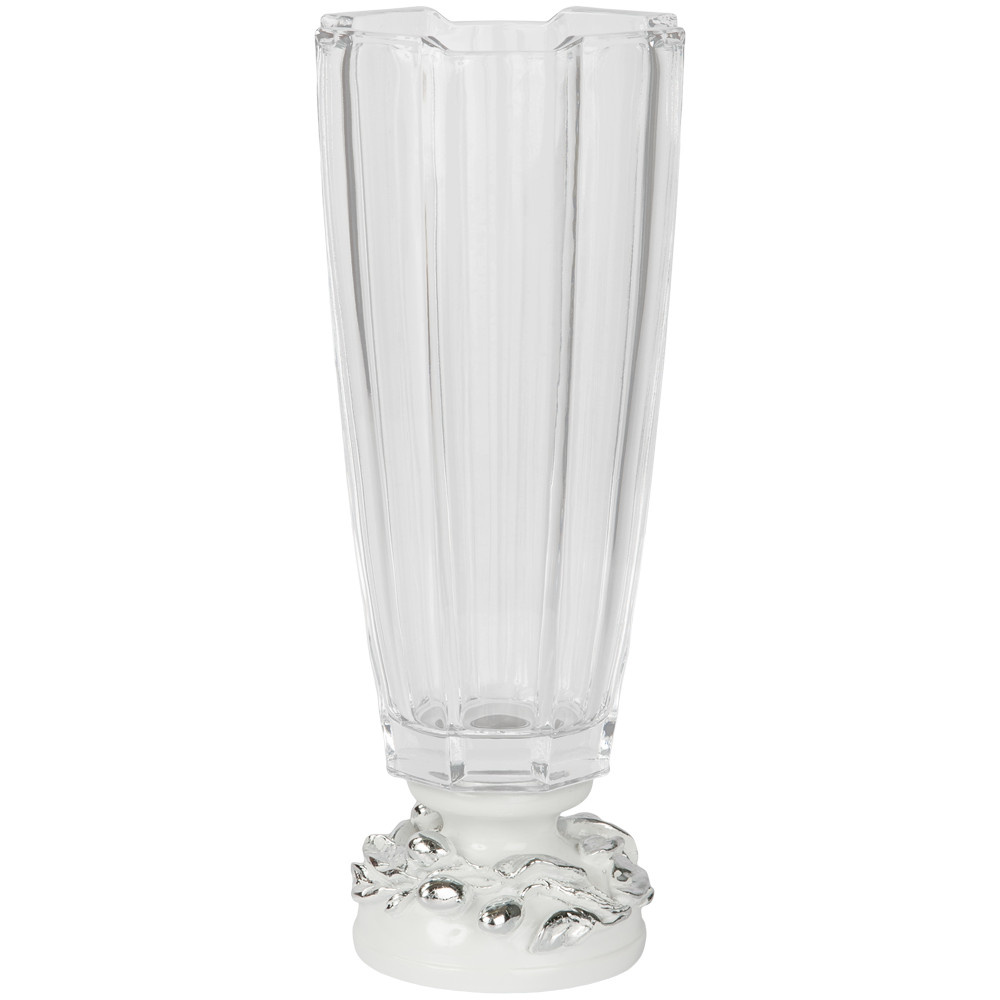 52107 BOGACHO Ваза Oliva Branch Silver мрамор, стекло 