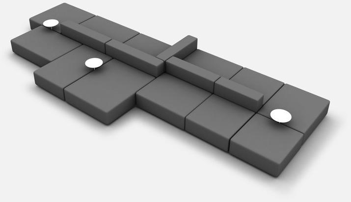 La Cividina Секционный модульный диван в ткани по контракту Takimi sun-id-1376533 - Вид №9