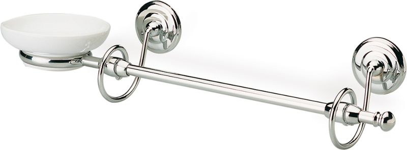 I69(25-BI) Stil Haus Idra, полотенцедержатель + керамическая мыльница, цвет бронза - белая керамика 