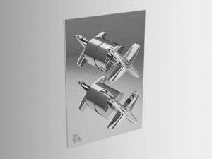 Встраиваемый смеситель для душа с 2 отверстиями и пластиной