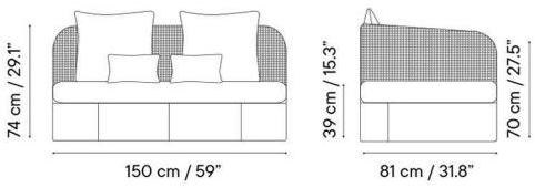 iSimar Садовый диван из ткани и стали Arena 8107 - Вид №2