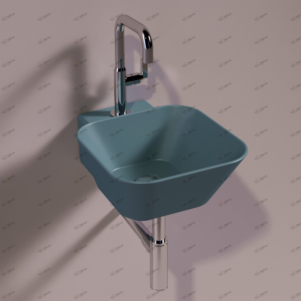 WA07NAVYMATT Подвесная раковина настенная квадратная Simas 