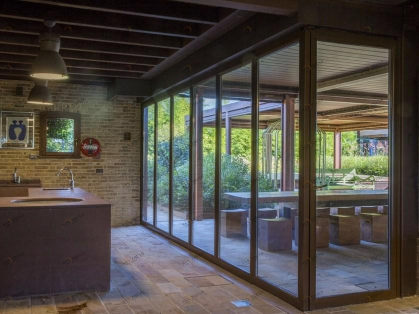 Estfeller Pareti Раздвижная стеклянная дверь из алюминия и стекла sun-id-1465254