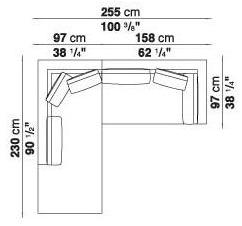 B&B Italia Модульный угловой диван из ткани Charles sun-id-1494315 - Вид №23
