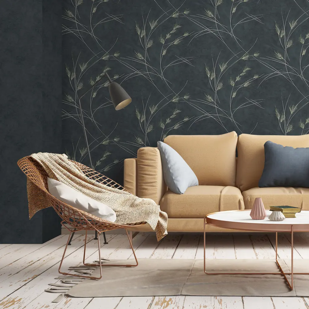 Erismann Veter: Черные флизелиновые обои для элегантного интерьера 89337535 STLM-1418109 - Вид №4