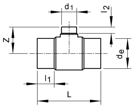 SANIT 613322 Тройник 90 °, PE 100, SDR 11, короткое, снижение  - Вид №1