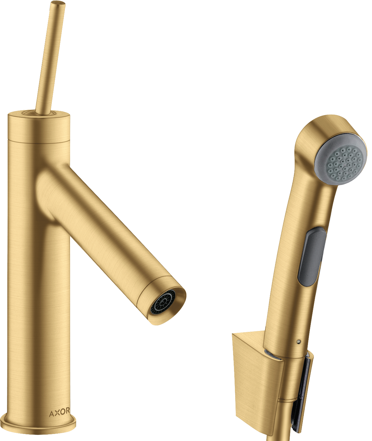 10300250 Смеситель для раковины 90, однорычажный, с ручным душем-биде и душевым шлангом 1,60 м AXOR STARCK