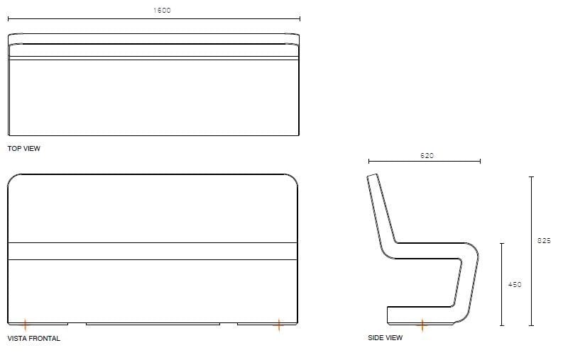 Бетонная скамья со спинкой SIT Flow ARCH-00050572 - Вид №5
