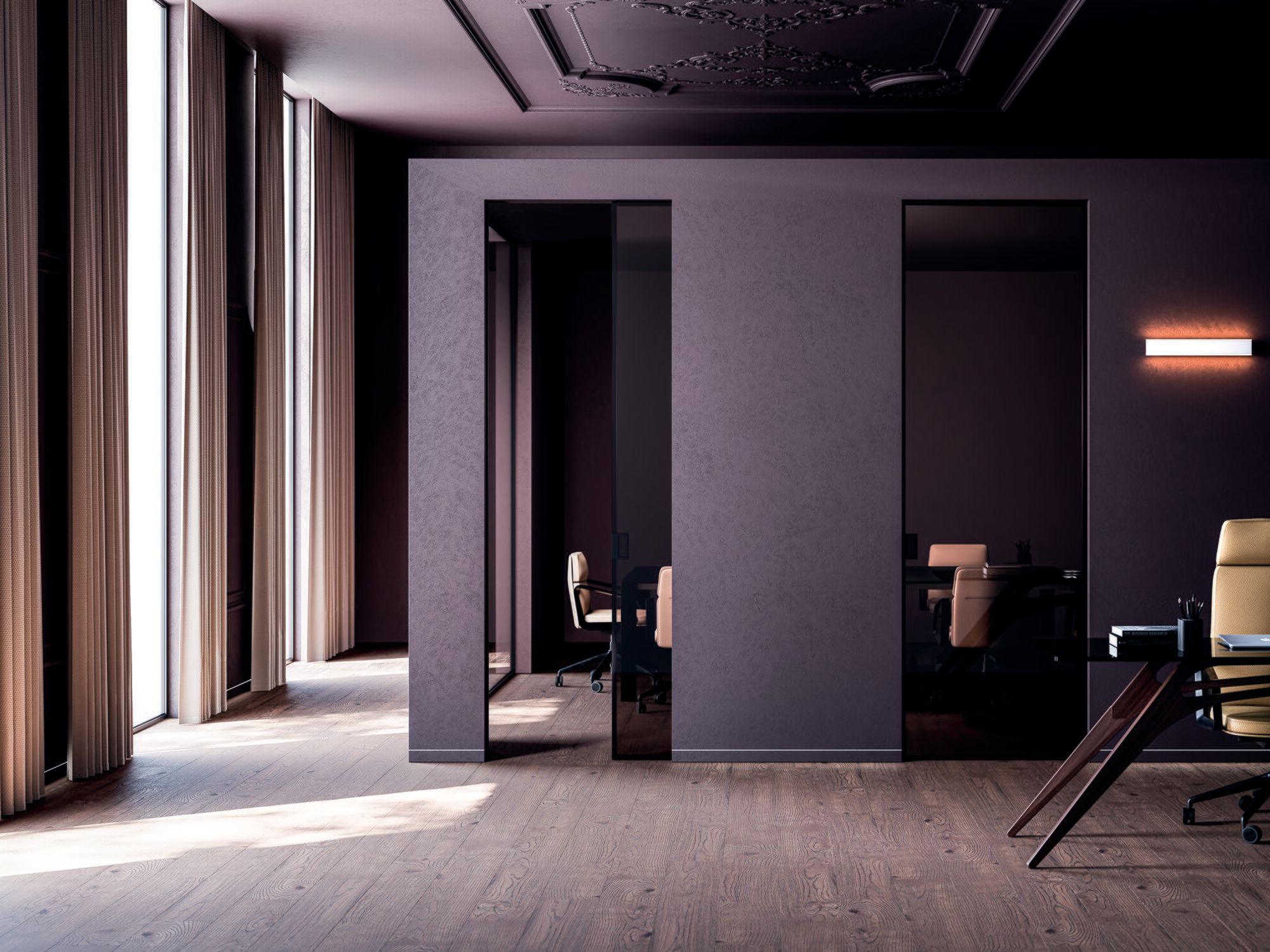 Стеклянная и алюминиевая панель для раздвижных дверей Eclisse дверные панели ARCH-00009632 - Вид №2