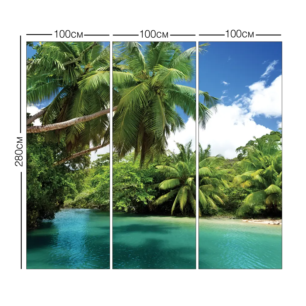 Фотообои 3D Flizart «Тропический остров», флизелиновые, 300x280 см FBRUSH STLM-2038517 - Вид №3