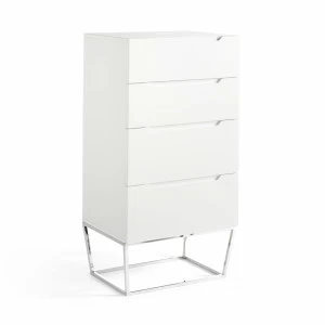 Комод с четырьмя ящиками с металлическими ножками белый от Angel Cerda ANGEL CERDA ДИЗАЙНЕРСКИЕ, CP1801 00-3865659 Белый