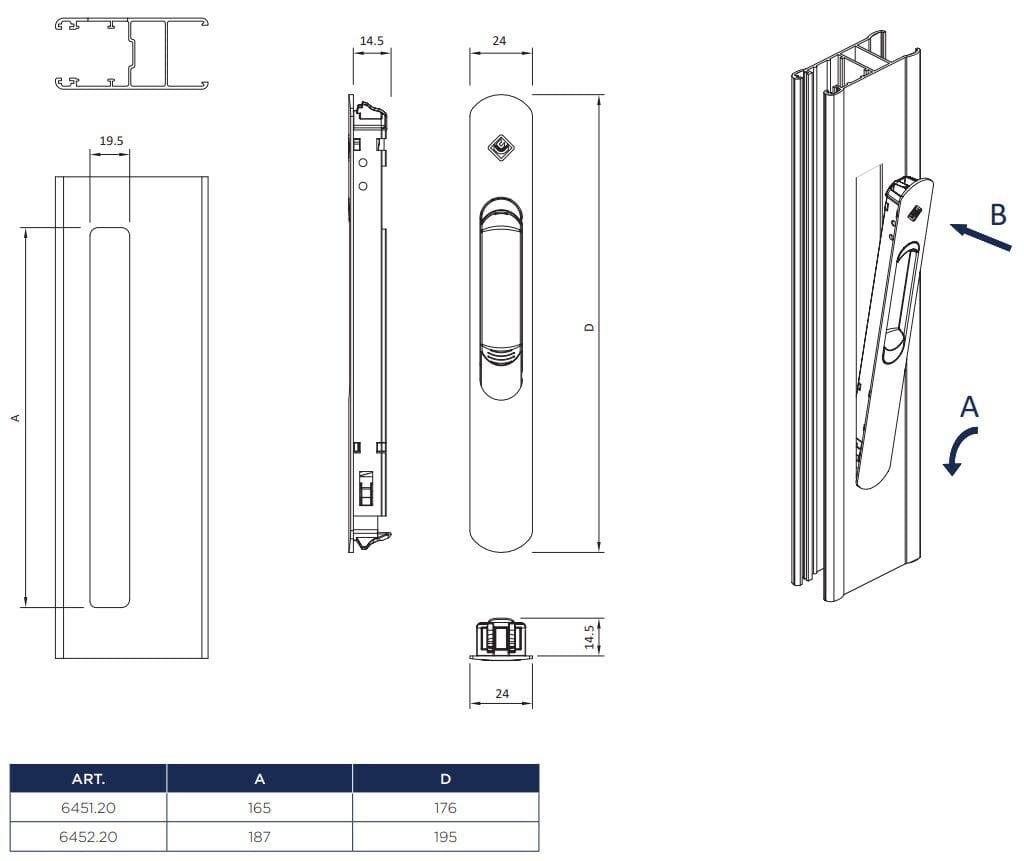Быстроразъемная утопленная буксировочная ручка MASTER ITALY Inner Click ARCH-00124642 - Вид №2