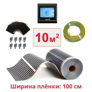 92033946 Инфракрасная пленка для теплого пола Теплософт 10 м² 2200 Вт с сенсорным терморегулятором черного цвета STLM-1414537