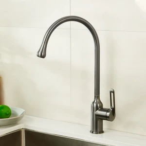 Кухонный смеситель Haiba с поворотным изливом в цвете оружейная сталь 89396808