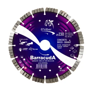 91780425 Диск алмазный по бетону Elsilber BarracudA 1A1RSS сегментный 230x22.23x2.4 мм STLM-1409108