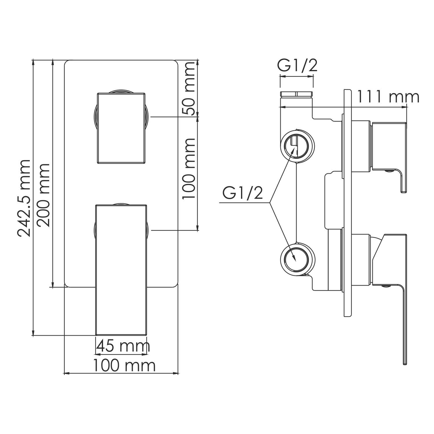 2071 Abens Смеситель для душа WasserKRAFT Abens 2000  - Вид №1