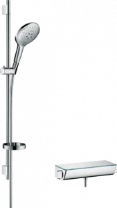 27037000 Raindance Select S Душевая система внешнего монтажа 150 с термостатом Ecostat Select и штангой 90 см Hansgrohe
