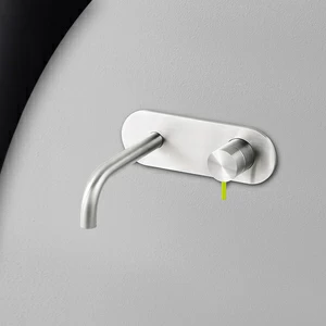 Смеситель для раковины сталь глянцевая с зеленой ручкой Toki Radomonte TKI21LCIL23