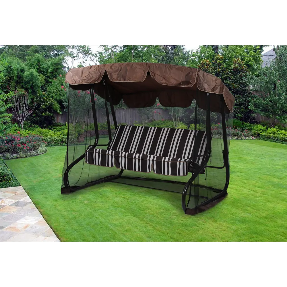 Качели садовые Вардэ 2 3-х местные до 350 кг коричневый GREENGARD Вардэ-2 STLM-2141989 - Вид №6