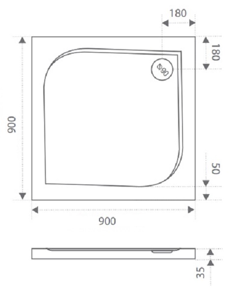 ЛП00008 Поддон Bas Квадро Santreyd - Вид №1